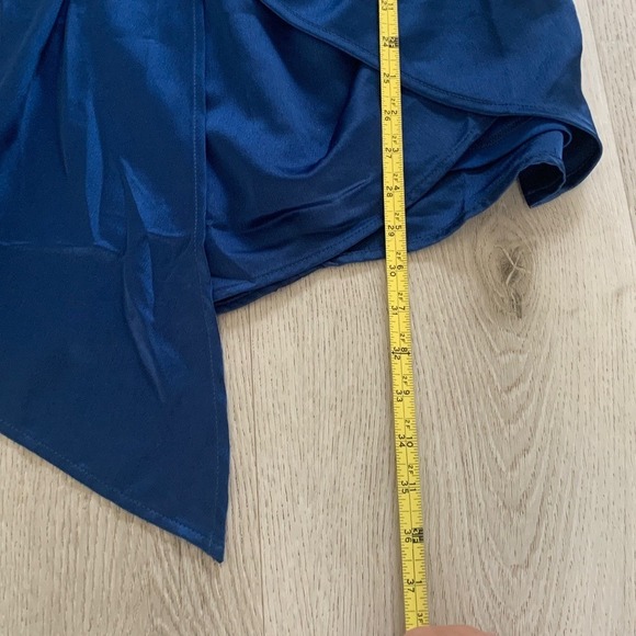 NWT Lulus Always Celebrating Navy Blue Satin Off-the-Shoulder Mini  size S - Picture 15 of 15